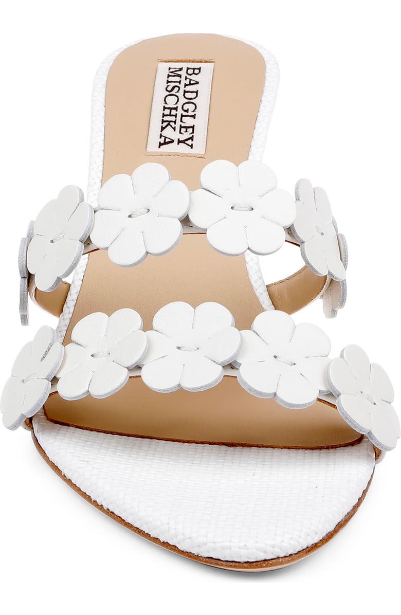 Badgley Mischka Collection Watertown Pointed Toe Slide Sandal, Alternate, color, White Leather