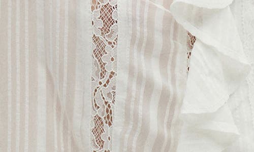 Mango Ruffle & Lace Shirt In Off White
