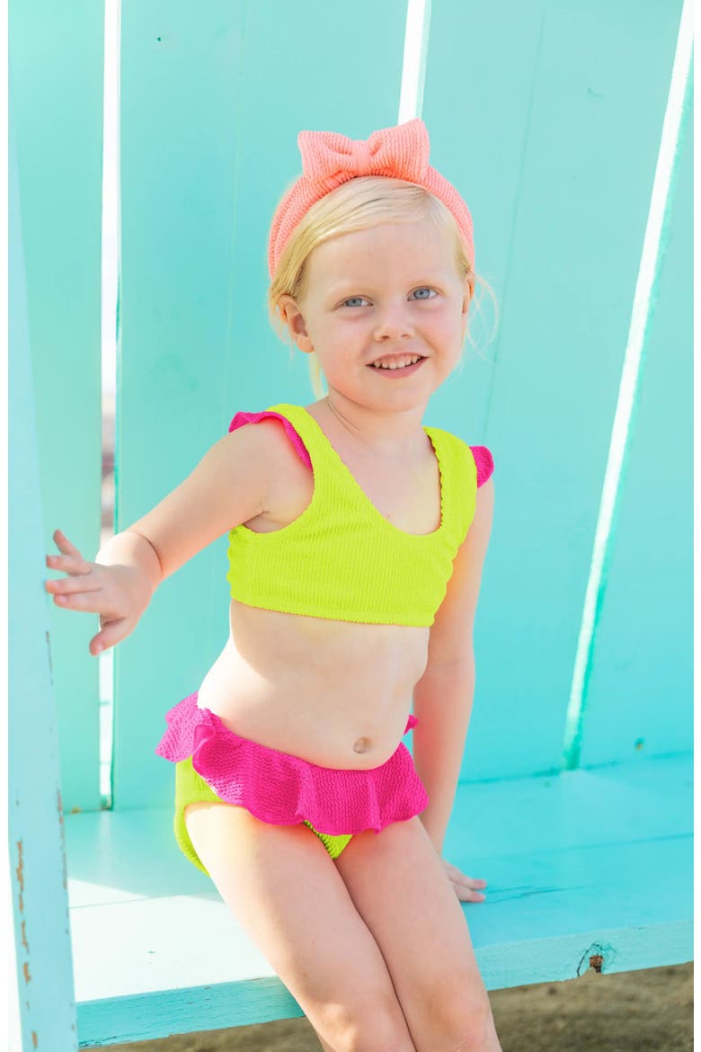 Infant Crinkle Ruffle Bikini, Alternate, color, Lime