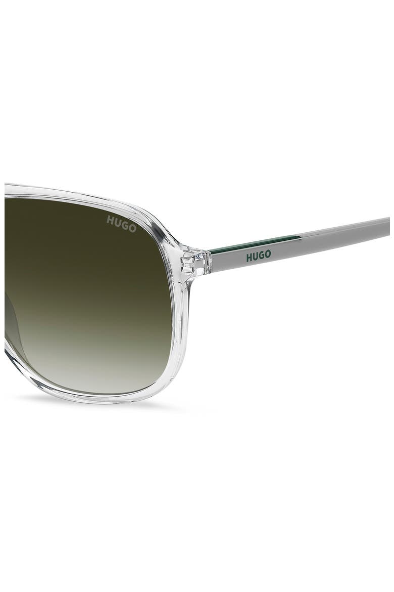 58mm Square Sunglasses, Alternate, color, CRYSTAL GREEN/ GREEN SHADED