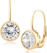 CZ by Kenneth Jay Lane Round Bezel Cubic Zirconia Drop Earrings