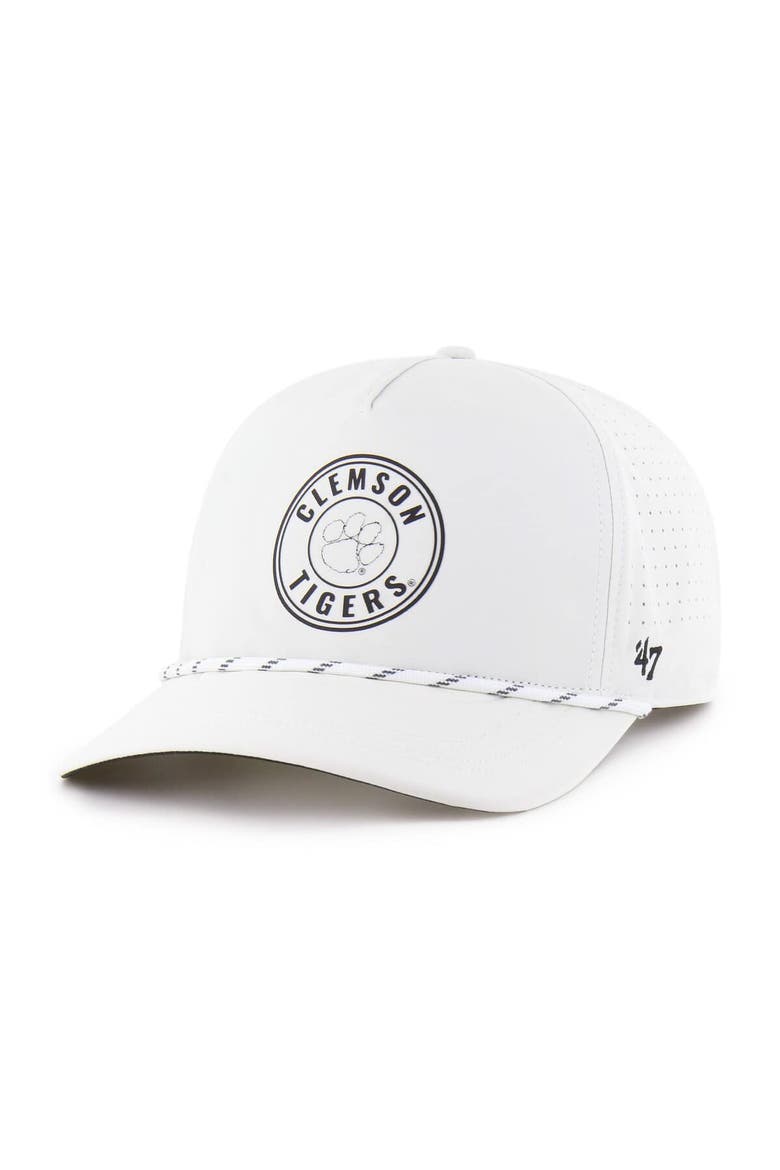 Men's '47 White Clemson Tigers Forward Collection Loop Hitch Adjustable Hat, Main, color, White