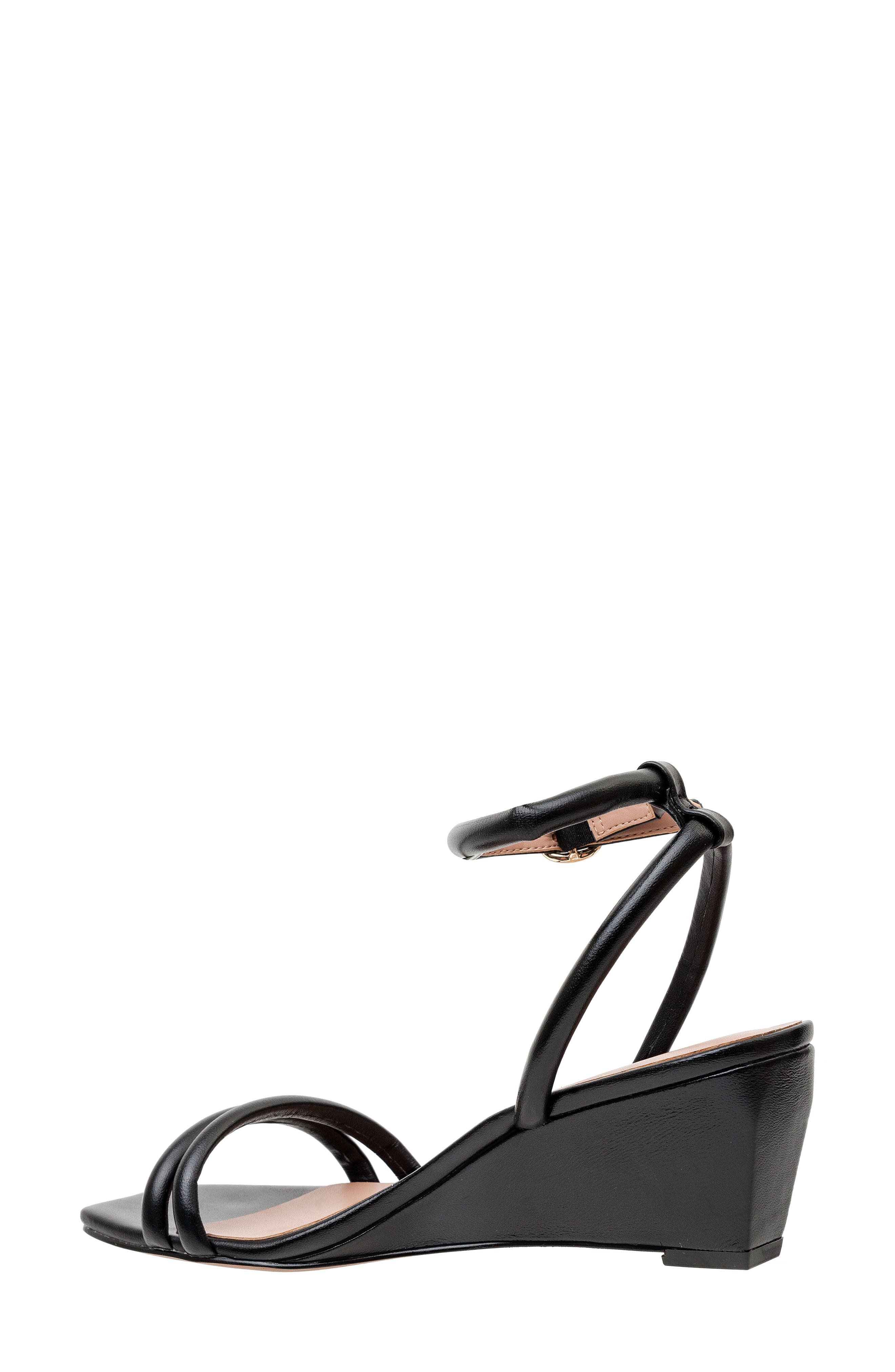 Linea Paolo Vinny Ankle Strap Wedge Sandal, Alternate, color, Black