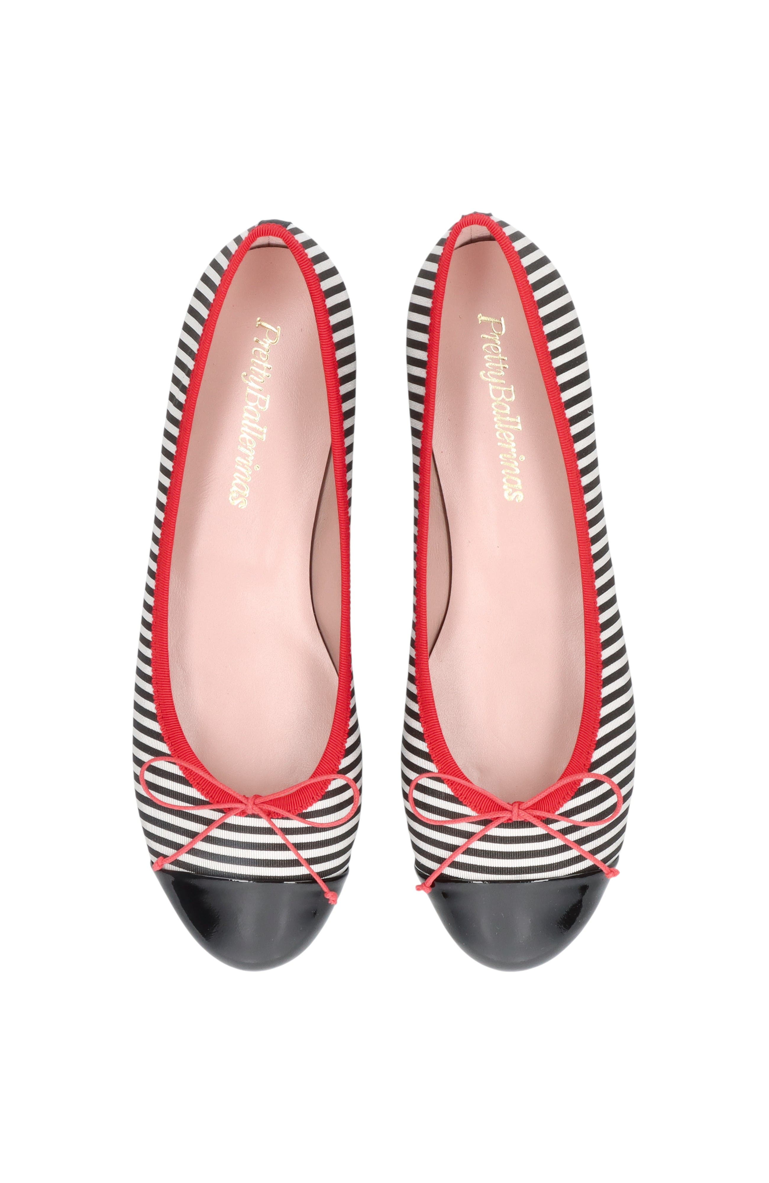 Round Toe Toecap Textile Ballet Flat, Alternate, color, Blue Stripes