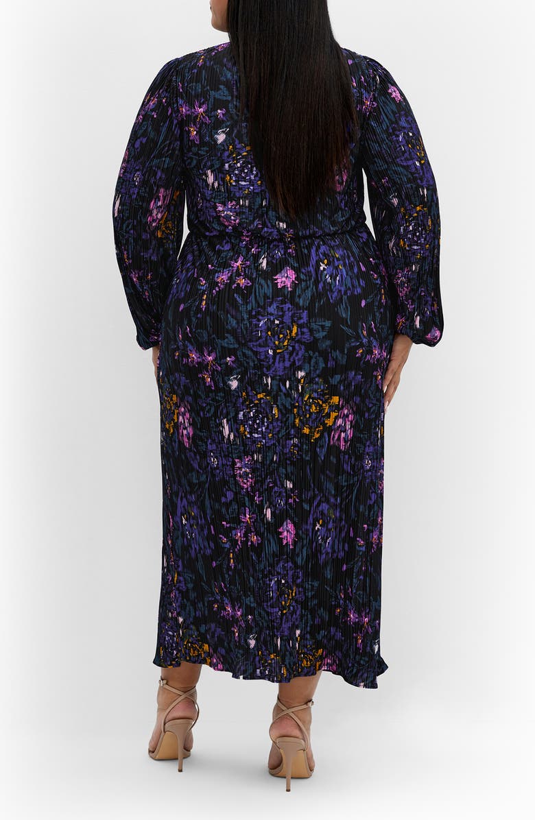 City Chic Kaya Floral Long Sleeve Maxi Dress, Alternate, color, Etched Floral