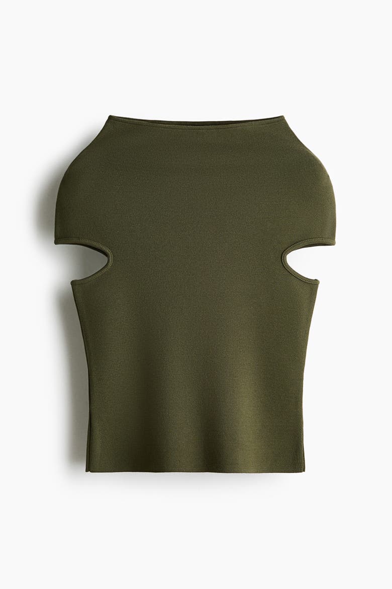Mock Turtleneck Top, Alternate, color, Dark khaki green