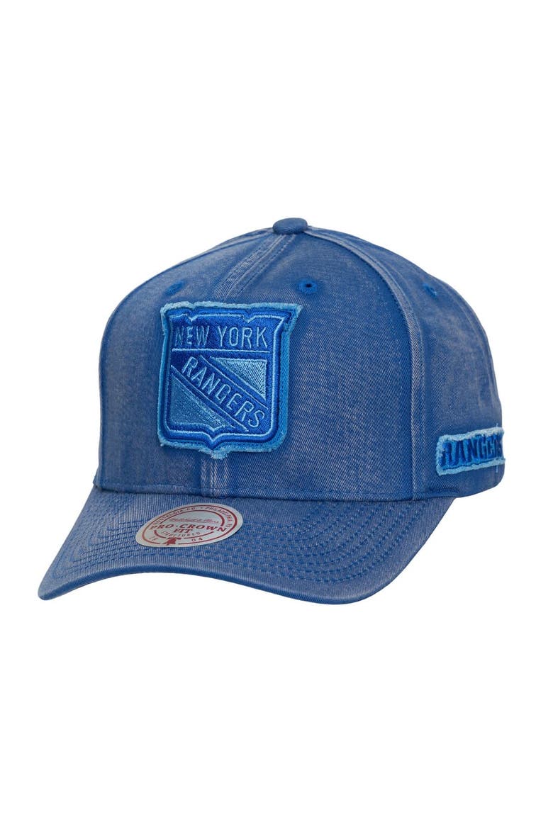 Men's Mitchell & Ness  Blue New York Rangers Downtown Snow Wash Pro-Crown Adjustable Hat, Main, color, Blue