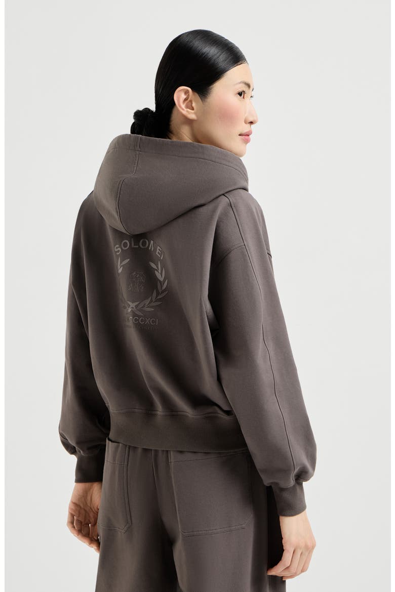 Sweatshirt with embroidery, Alternate, color, Brown