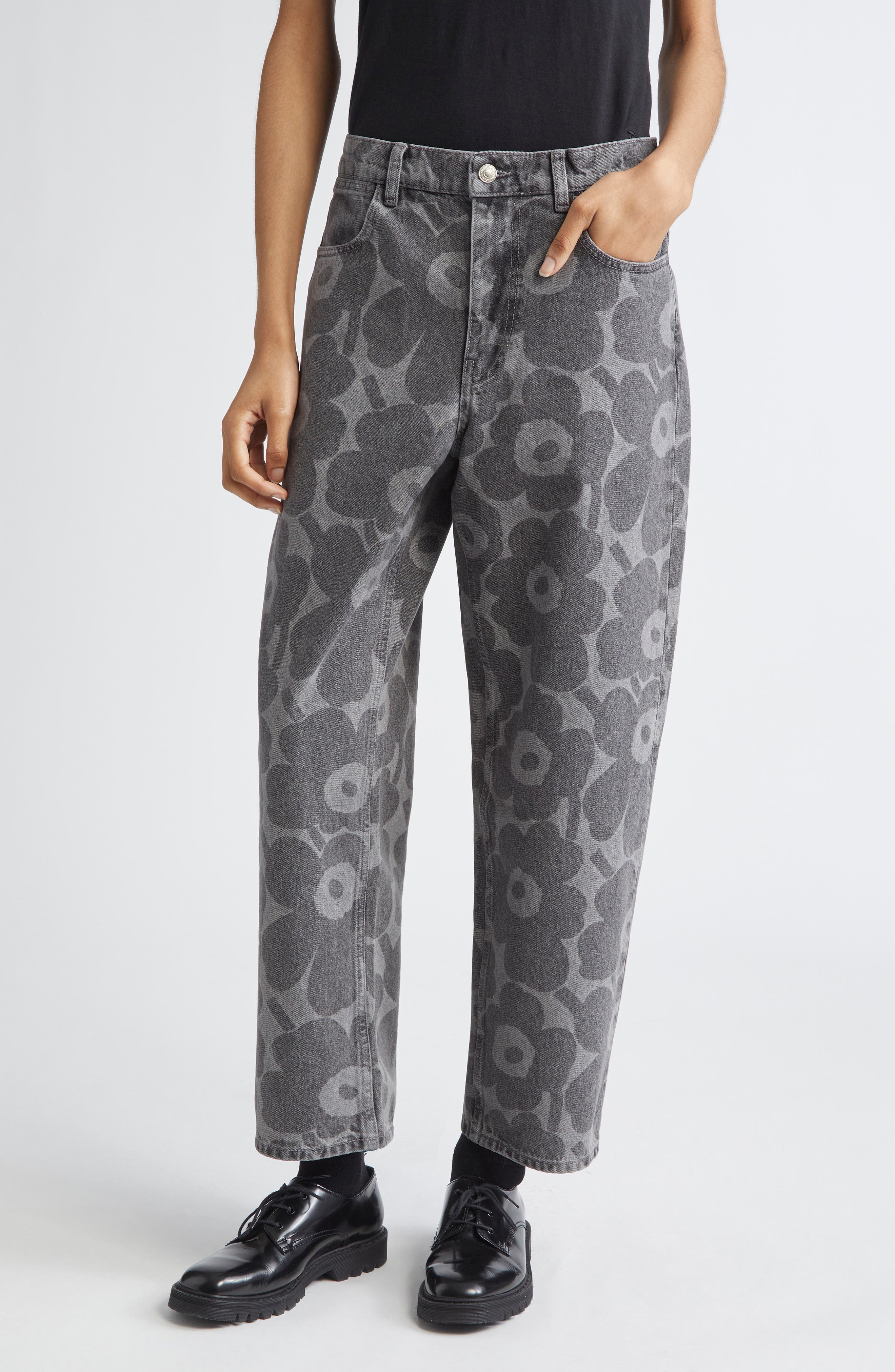 Marimekko Maridenim Unikko Barrel Leg Jeans