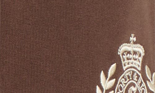 Sporty And Rich Sporty & Rich Ny Crest Embroidered Wide Leg Sweatpants In Brown