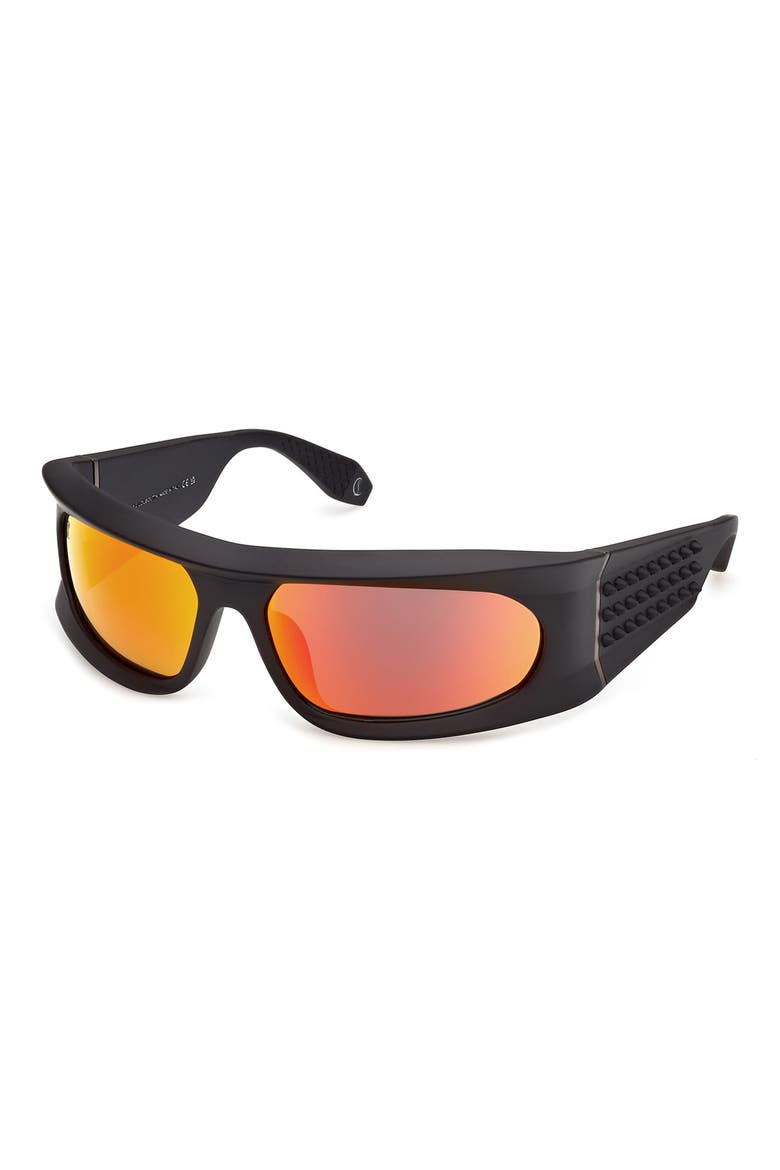 64mm Geometric Sunglasses, Alternate, color, BLACK / GUNMETAL / ZEISS FLASH
