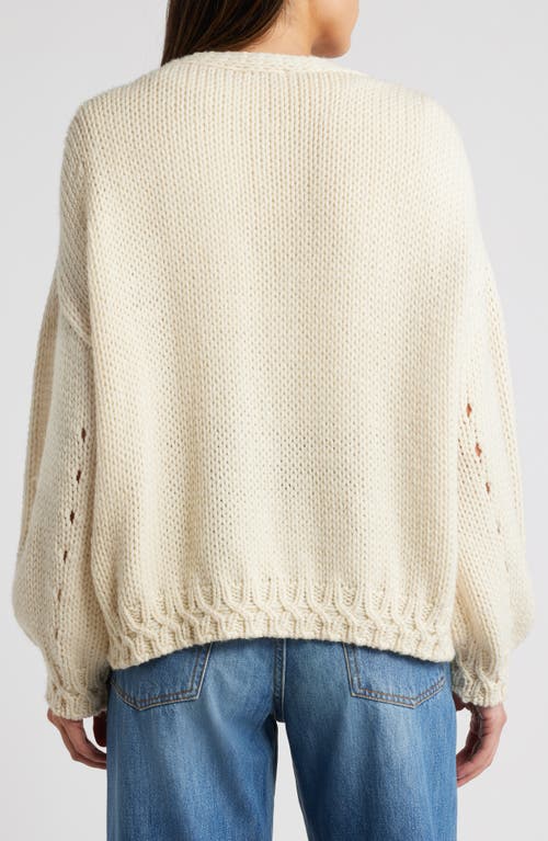Shop Sessun Sessùn Ponferrada Wool Blend Cardigan In Fleur De Sel