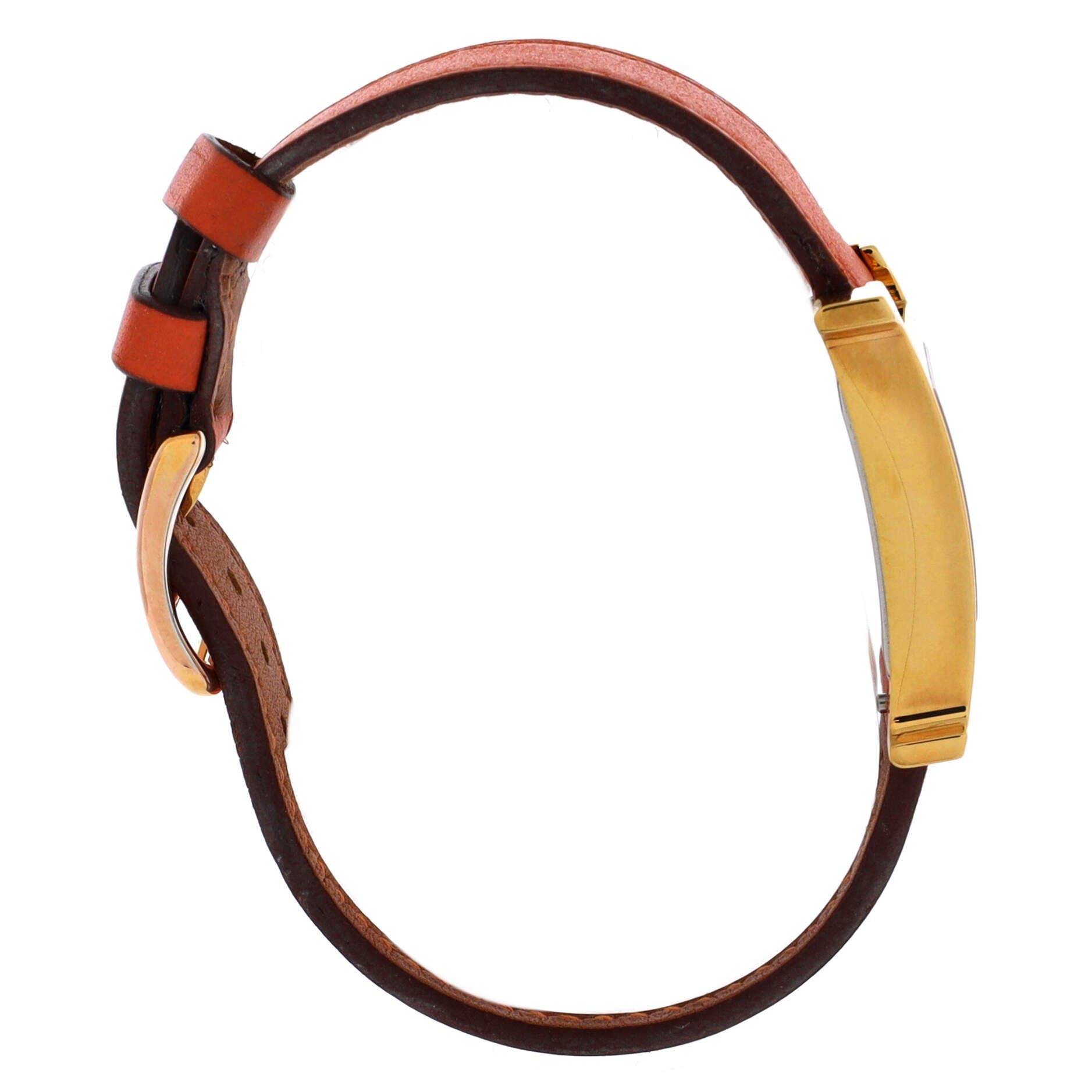 Heure H Quartz Watch Plated Metal and Leather 21, Alternate, color, Metallic Gold