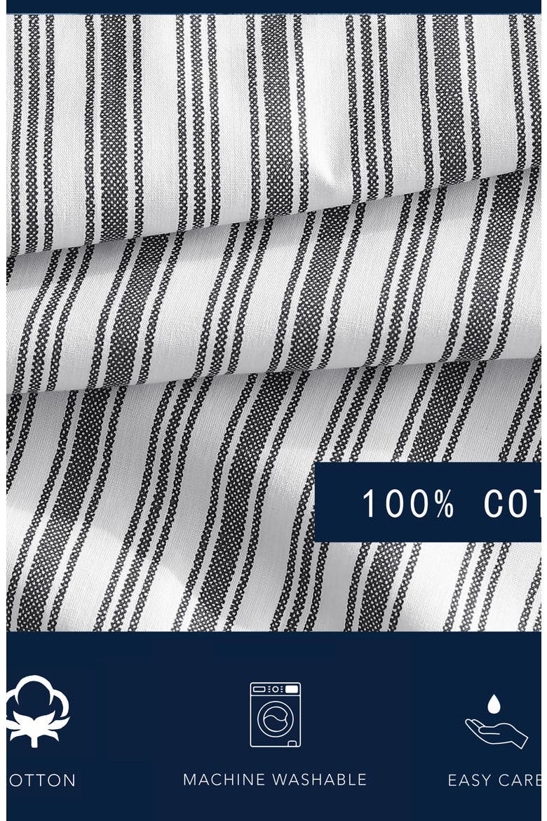 Coleridge Stripe Fitted Sheet, Alternate, color, CHARCOAL