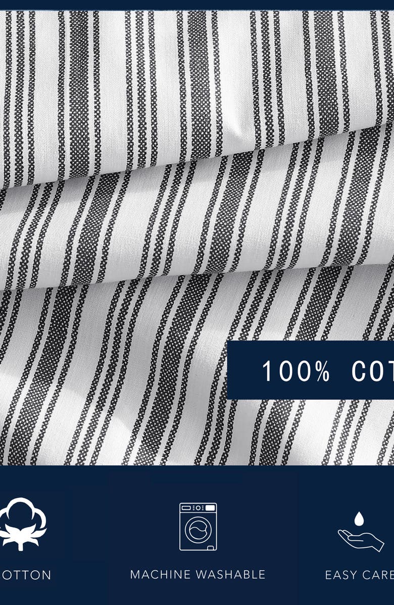 Nautica Coleridge Stripe Fitted Sheet, Alternate, color, Charcoal