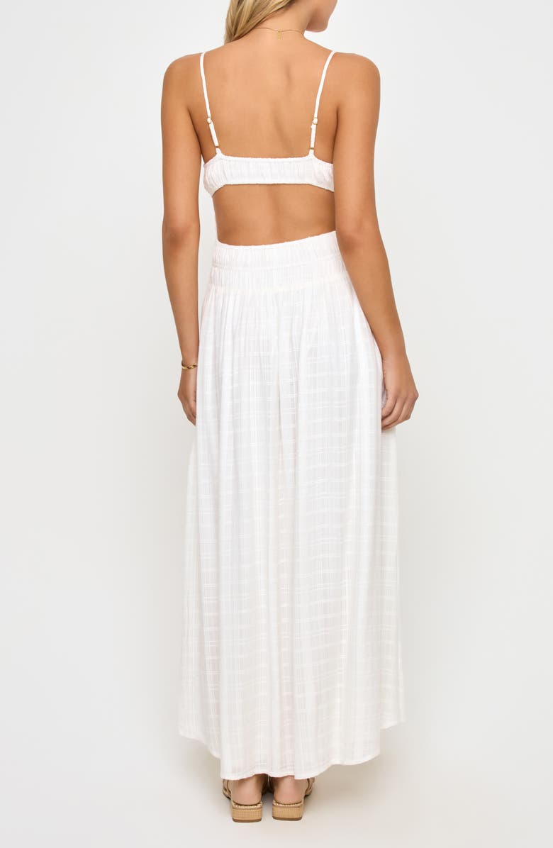 LSPACE Tala Shirred Waist Cover-Up Maxi Sundress, Alternate, color, Cream