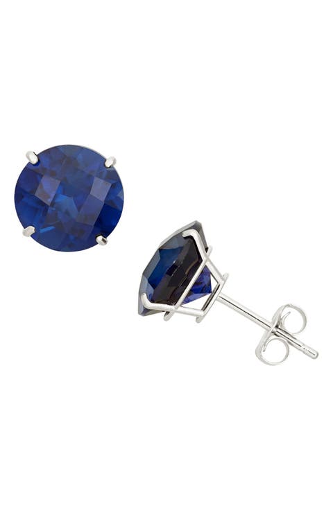 10K White Gold Solitaire Stud Earrings