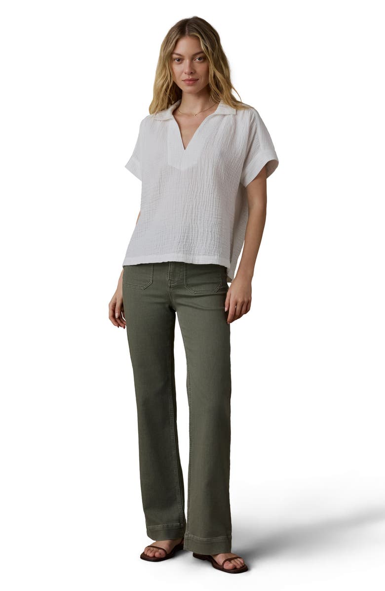 Faherty Dune Zoe Cotton Gauze Top, Alternate, color, White