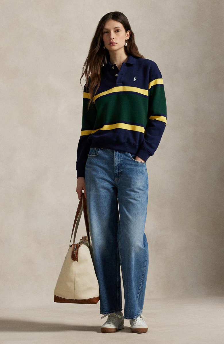 Polo Ralph Lauren Stripe Polo Sweatshirt, Alternate, color,