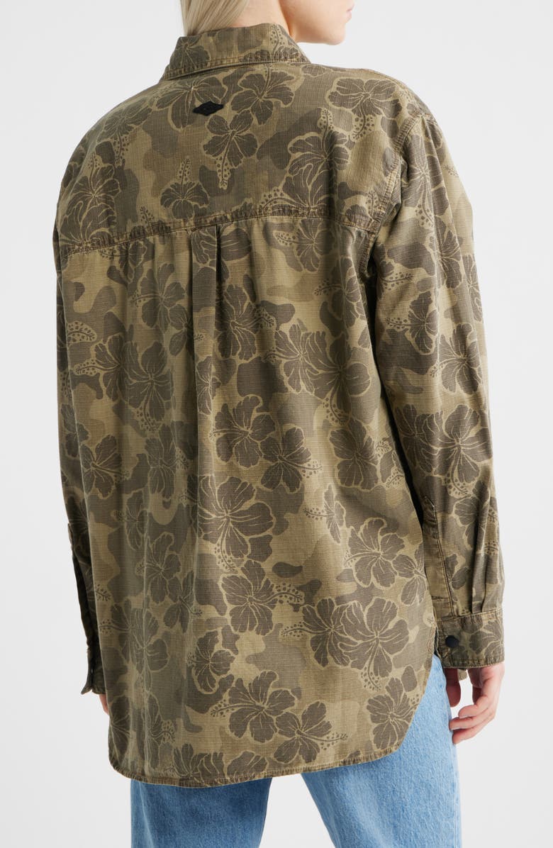 Rip Curl Paradise Camo Cotton Button-Up Shirt, Alternate, color, Khaki