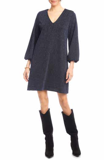 Metallic Long Sleeve Minidress