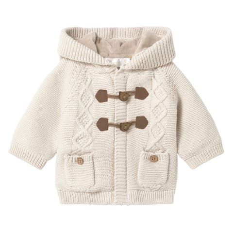 Hooded Knit Jacket with Toggles