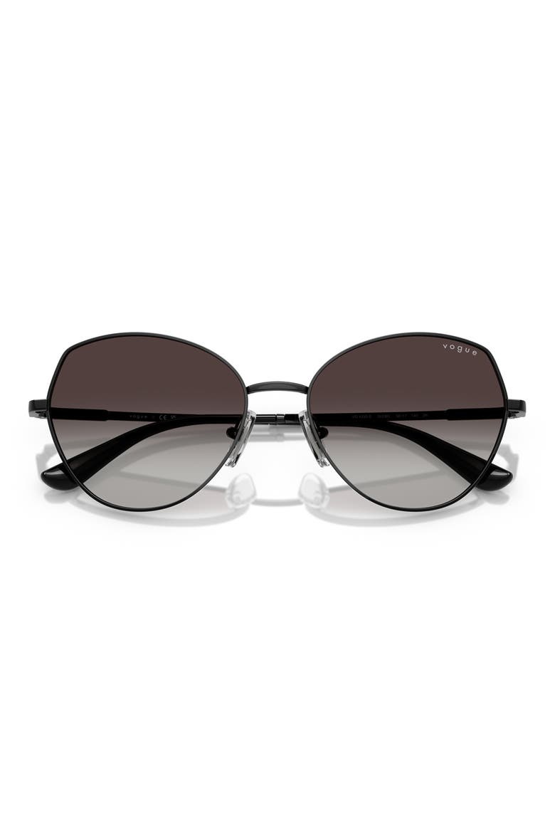 56mm Gradient Oval Sunglasses, Alternate, color, BLACK