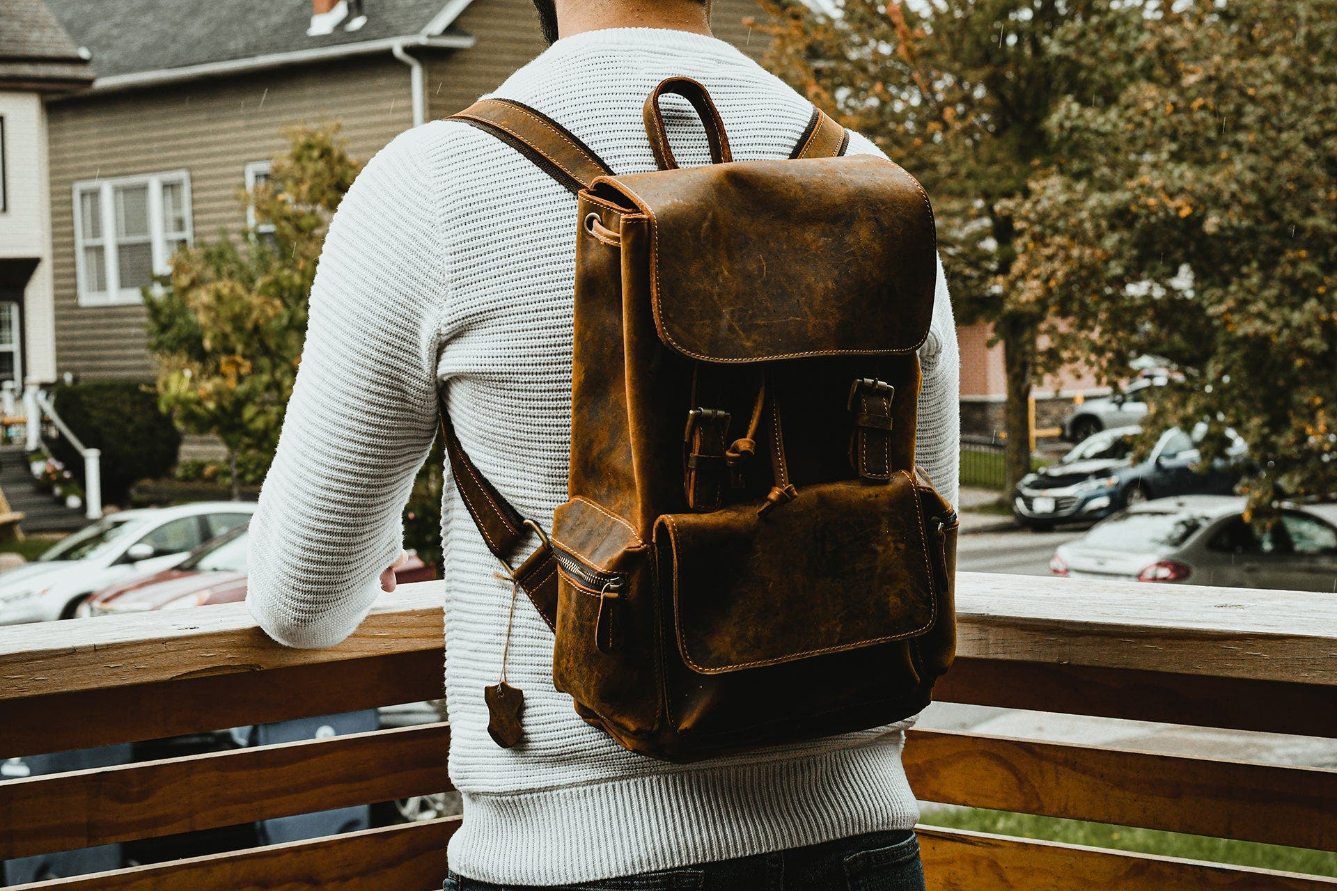 STEEL HORSE LEATHER The Hagen Backpack | Vintage Leather Backpack, Alternate, color, Brown