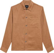 Theory Irving Boxy Linen Button-Up Shirt