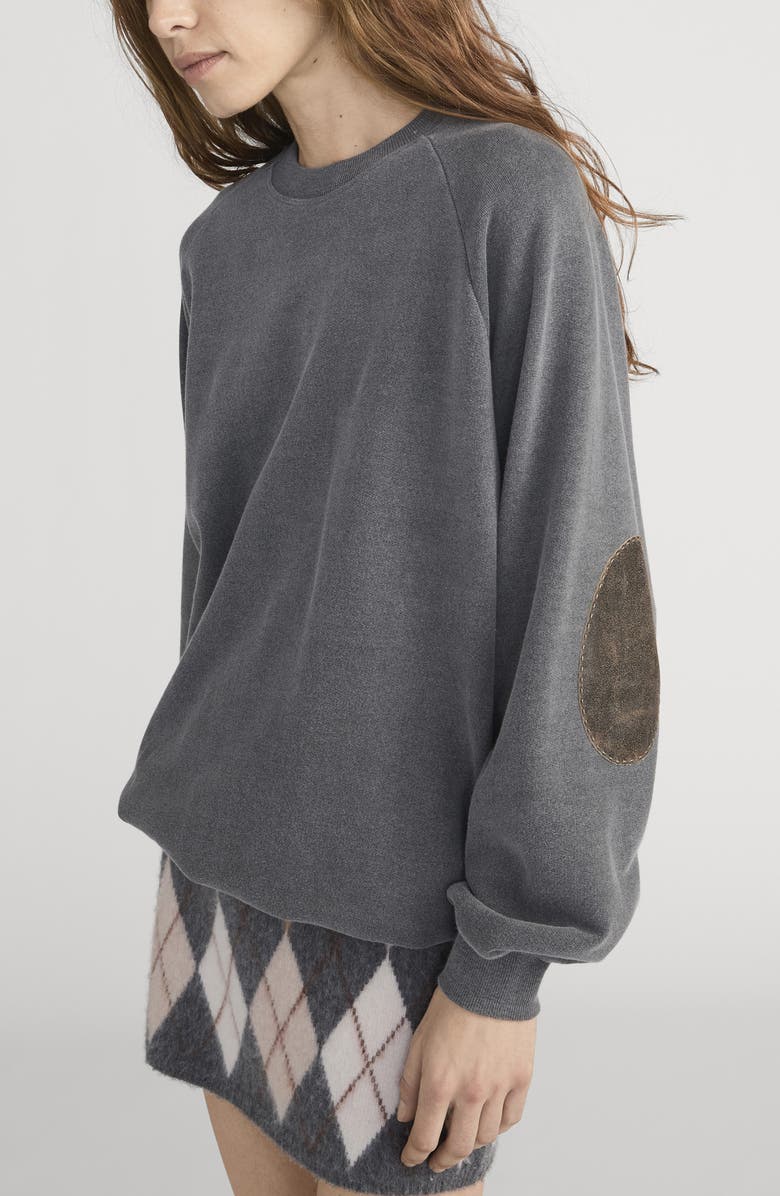 FRAME The Scholar Crewneck Sweatshirt, Alternate, color, Washed Black