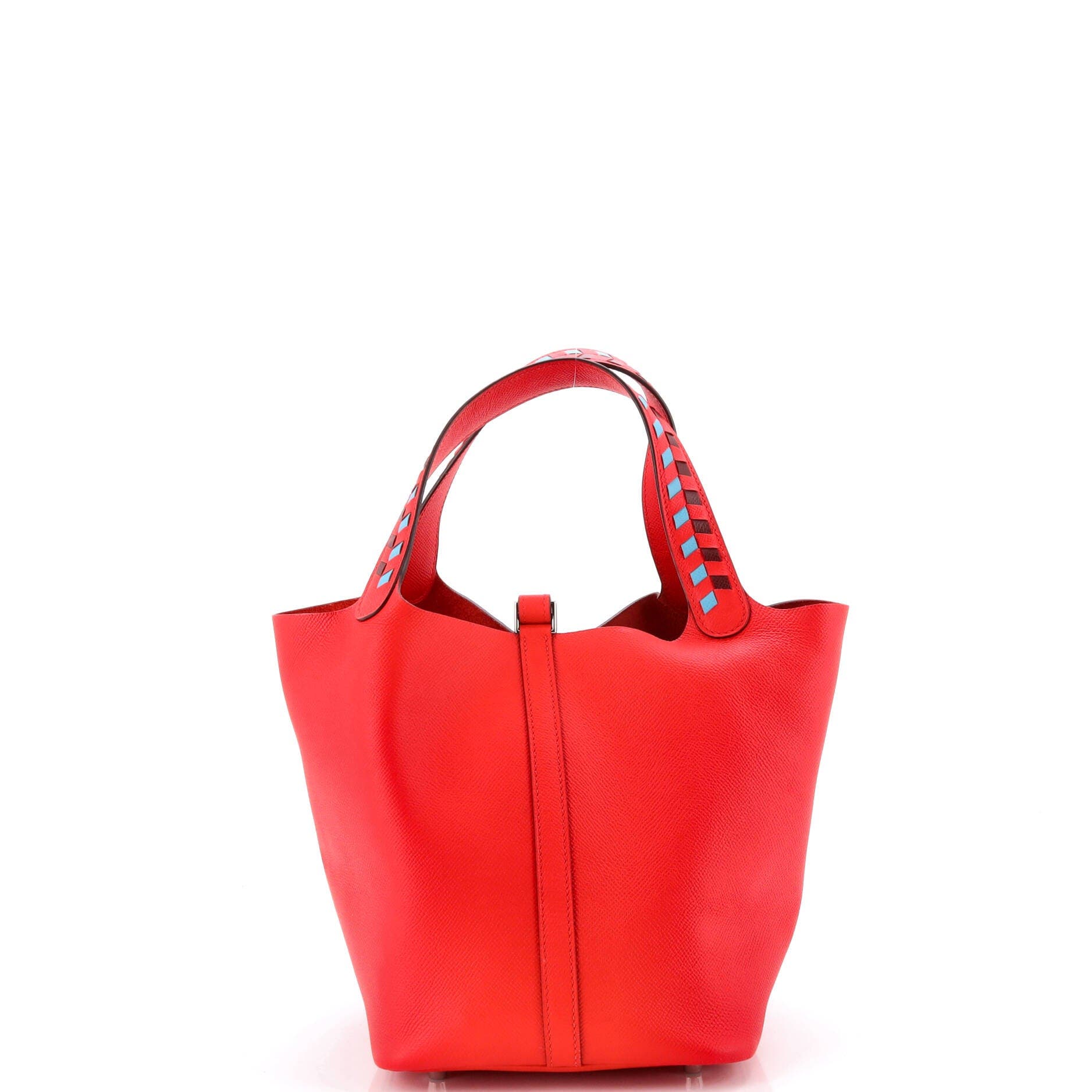 Picotin Lock Bag Tressage Epsom MM, Alternate, color, Red