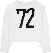 Ava & Yelly Kids' Varsity Number Cable Sweater