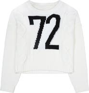 Ava & Yelly Kids' Varsity Number Cable Sweater