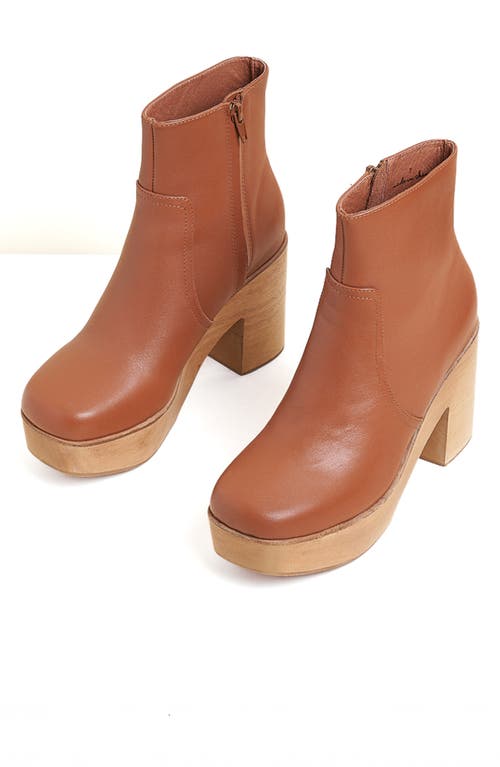 Charlotte Stone Paz Platform Clog Boot In Brown