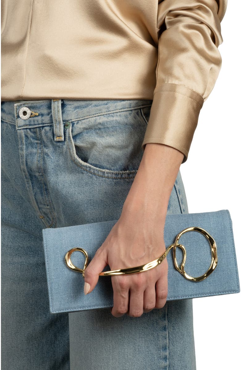 Alexis Bittar TWST GD HNDL CLTCH, Alternate, color, Chambray