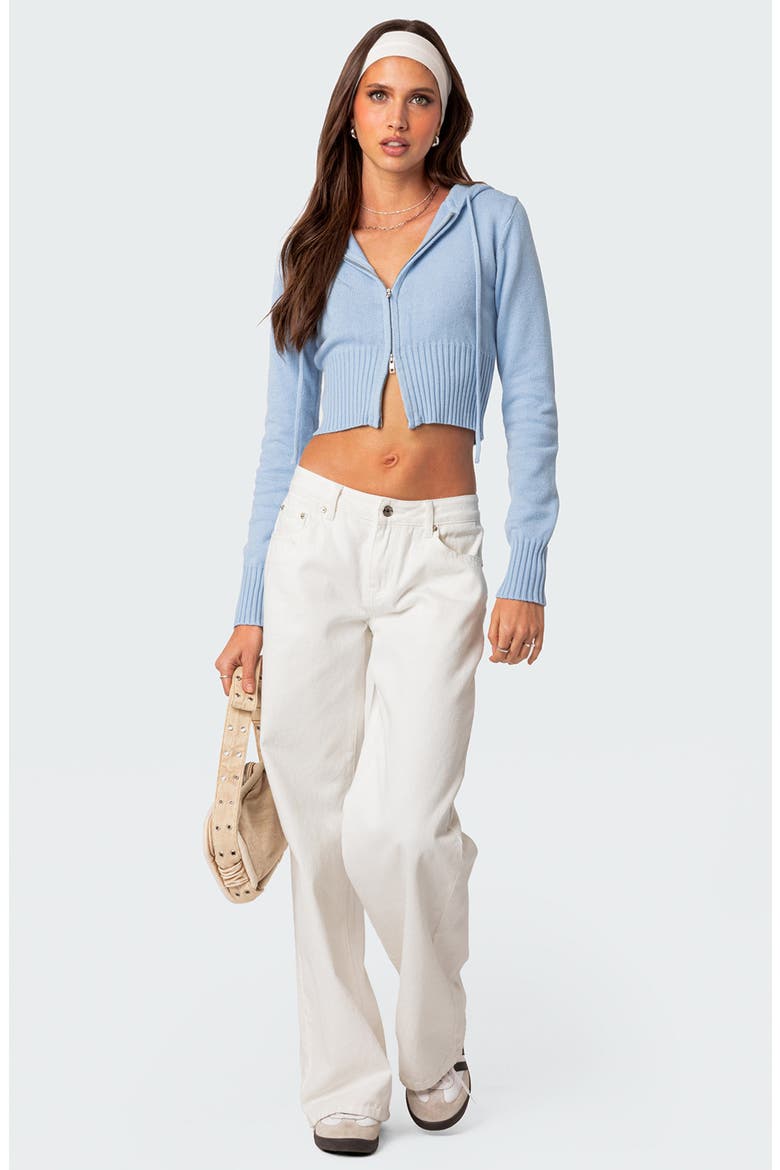 Desiree Hooded Crop Cardigan, Alternate, color, LIGHT-BLUE