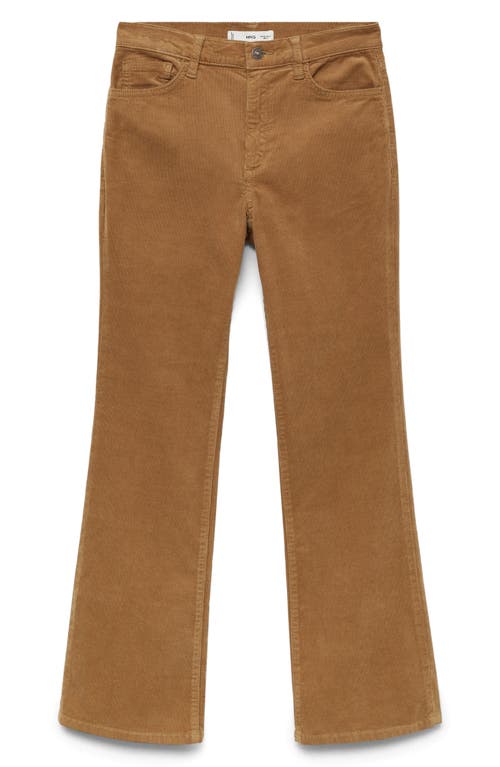 Mango Sienna Crop Flare Corduroy Jeans In Medium Brown