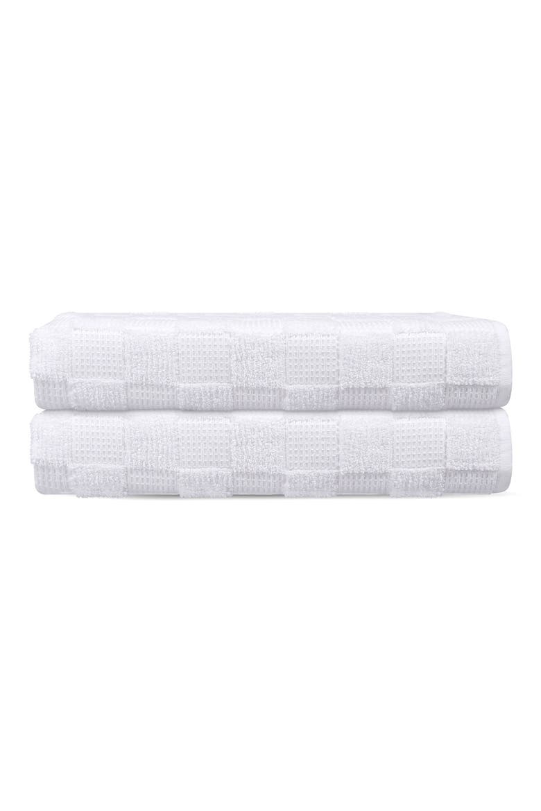 Waffle Terry 2-Piece Turkish Cotton Bath Towel Set, Main, color, WHITE