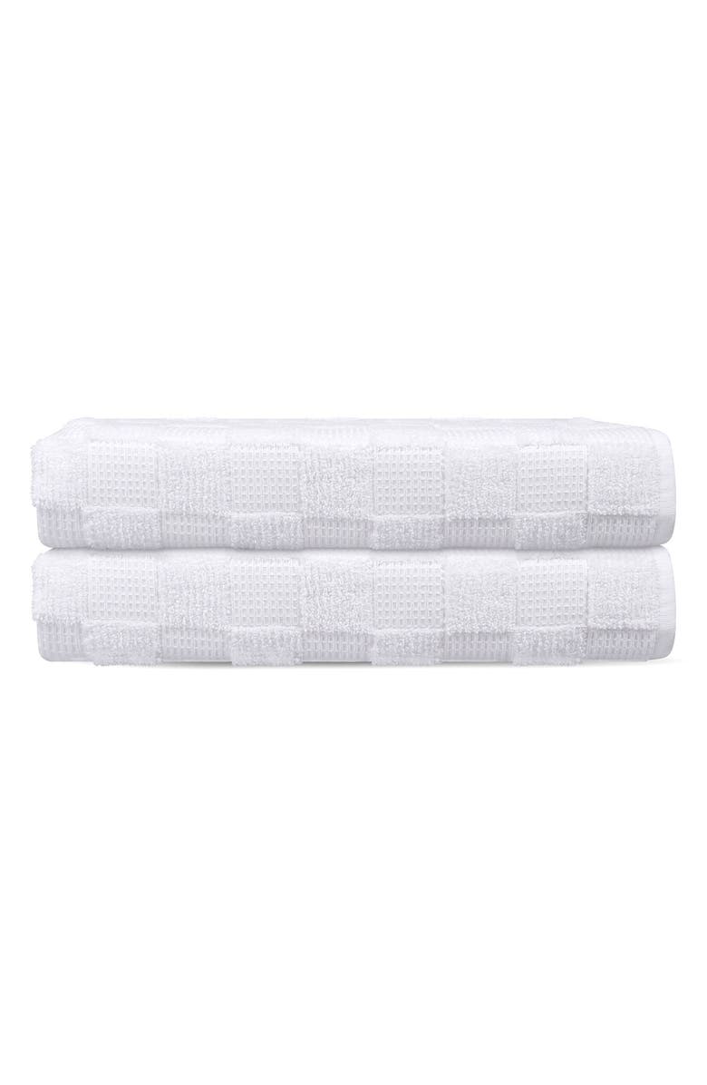 Brooks Brothers Waffle Terry 2-Piece Turkish Cotton Bath Towel Set, Main, color, White