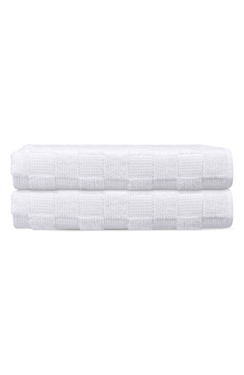 Waffle Terry 2-Piece Turkish Cotton Bath Towel Set