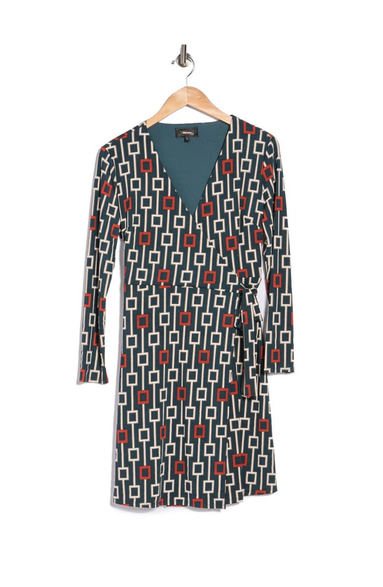 Alexia Admor Geo Printed Wrap Dress, Alternate, color, 