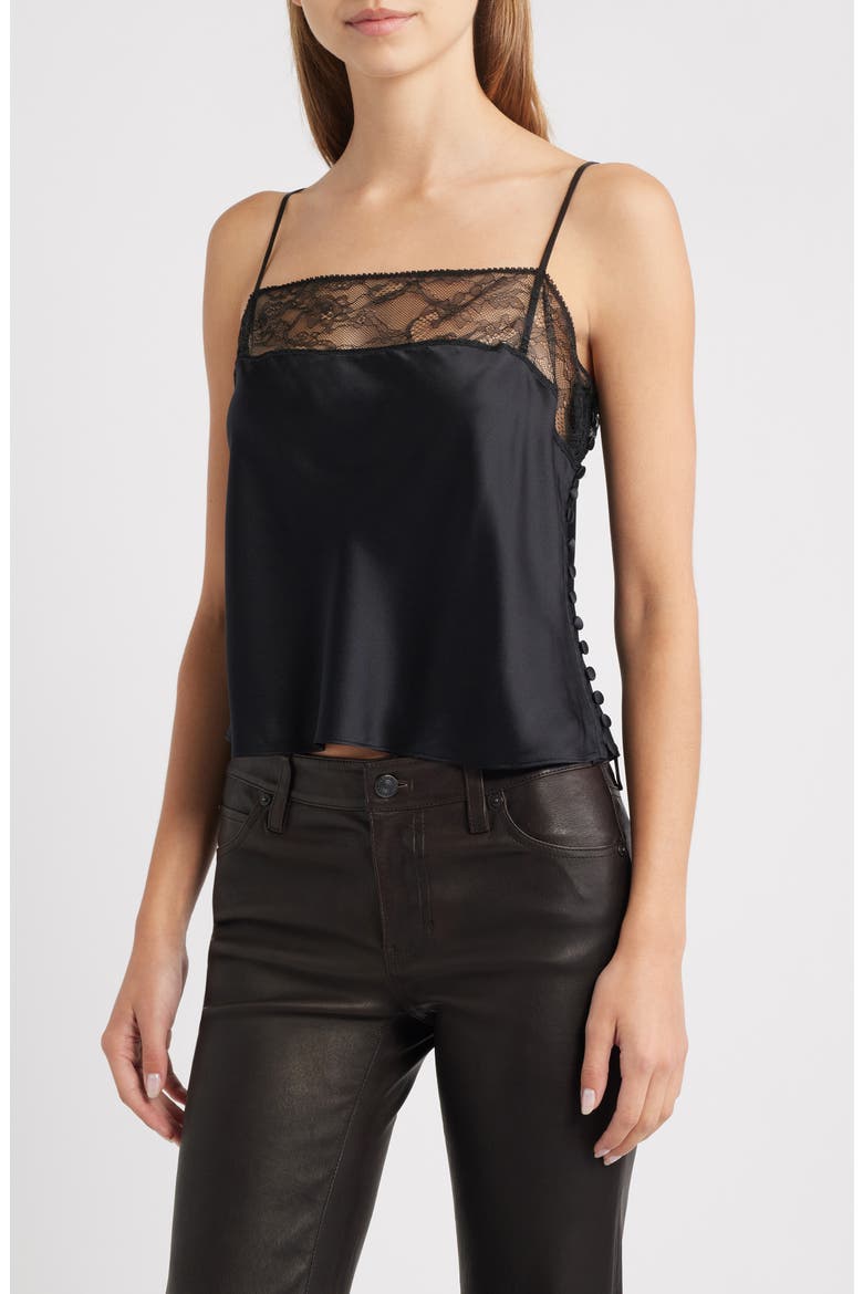 FRAME The Lace Inset Silk Satin Camisole (Women) | Nordstrom