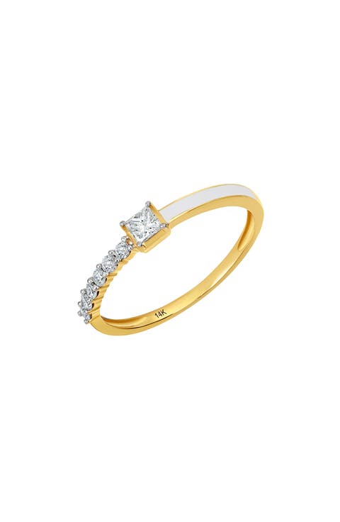 Diamond & White Enamel Ring - 0.3ct. (Nordstrom Exclusive)