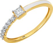 Carrière Jewelry Diamond & White Enamel Ring - 0.3ct.
