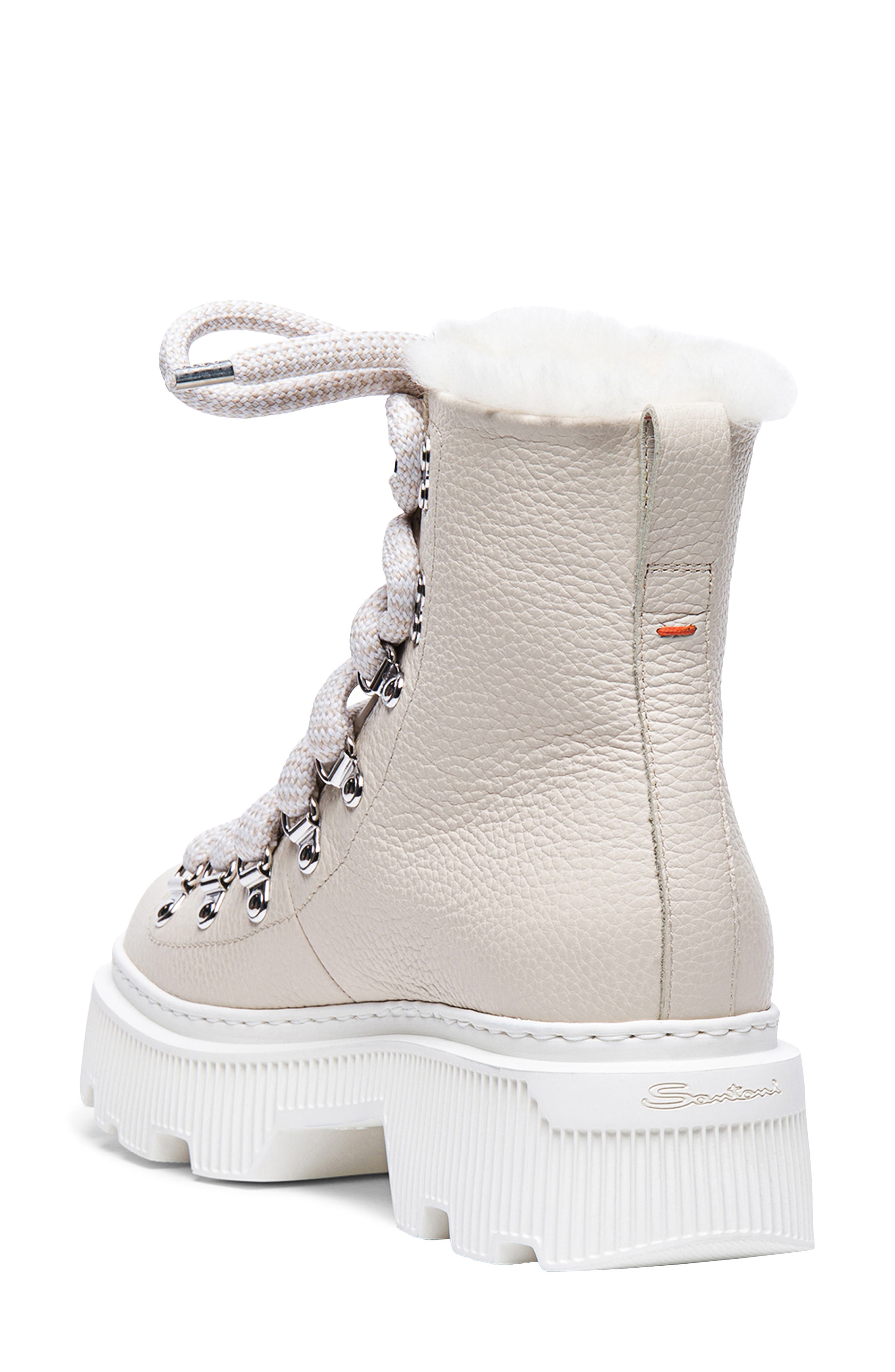 Santoni Genuine Shearling Bootie, Alternate, color, 
