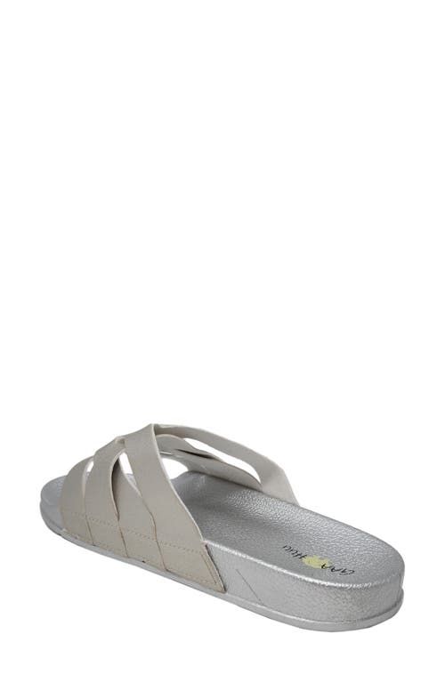 Gaahuu Crisscross Strap Slide Sandal In Silver
