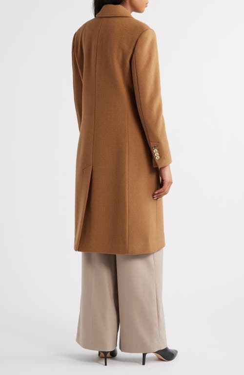Michael Kors Fitted Longline Coat In Brown