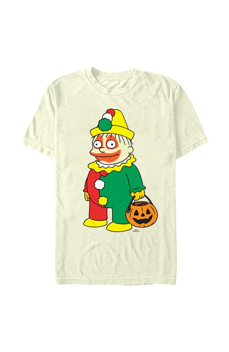 The Simpsons Men's The Simpsons Halloween Clown Ralph  Graphic T-Shirt, Main, color, Beige