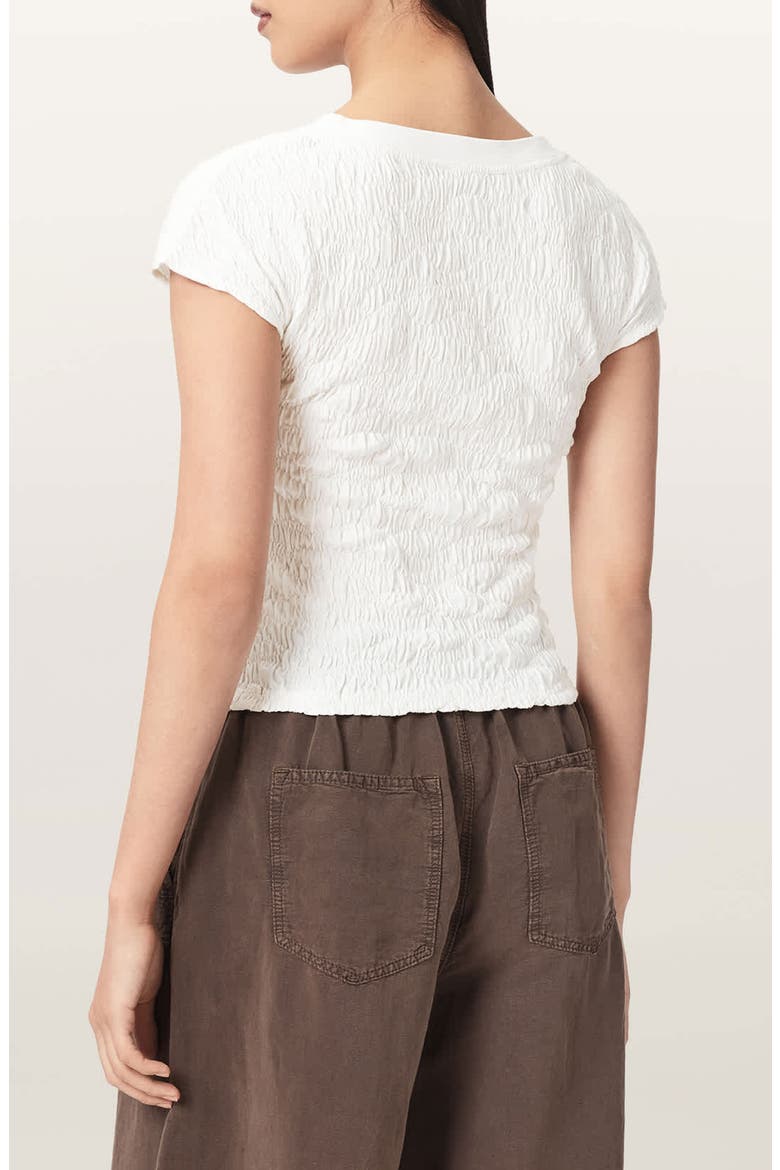 Luna Crinkled Cotton Tee, Alternate, color, WHITE
