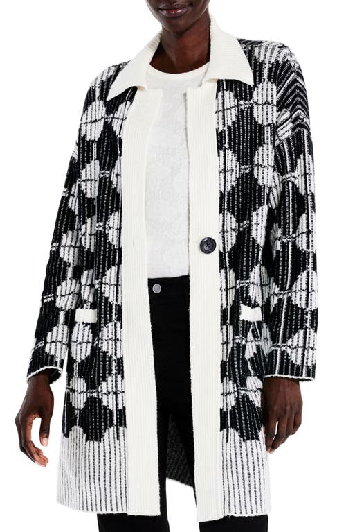 NIC+ZOE Soft Dot Collar Cardgian in Black Multi